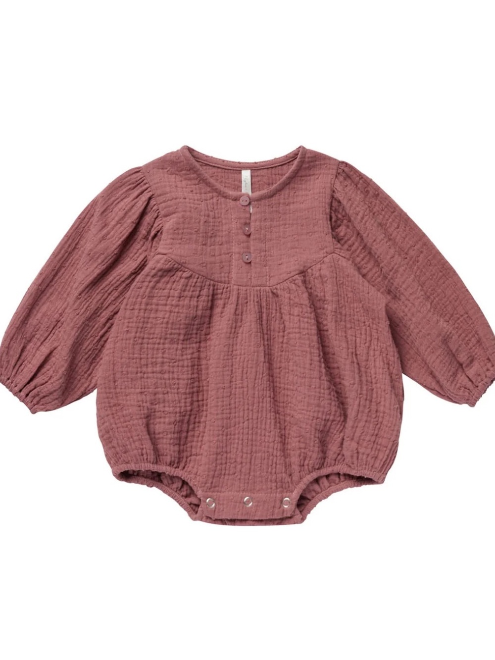 NEW Rylee + Cru Raspberry Gwen Button-Front Long Sleeve Bubble Romper